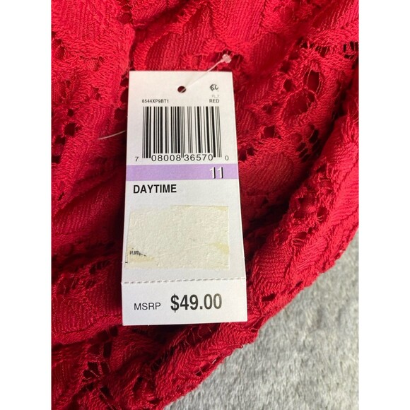 City Studio Juniors Fit & Flare Red Floral Lace Special Occasion Dress Size 11 - Picture 9 of 14